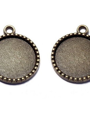 Pandantiv metalic, bronz, 26x22x2 mm