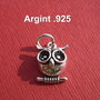 Bufnita - pandantiv din argint .925  aprox 6x10x17.5 mm (cu anoul)