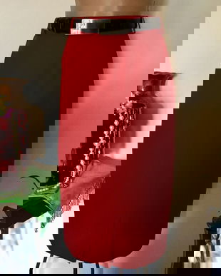 Fusta roșu clasic , stofa fina