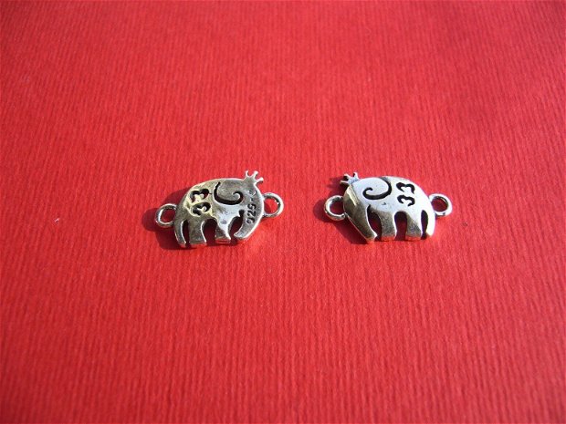 Elefantel charm / link din argint .925 aprox 11x17.5 mm (cu anorile)