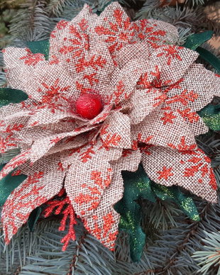 Floare Craciunita/Ornamente pentru bradul de Craciun/Ornamente pentru Craciun din conuri de brad
