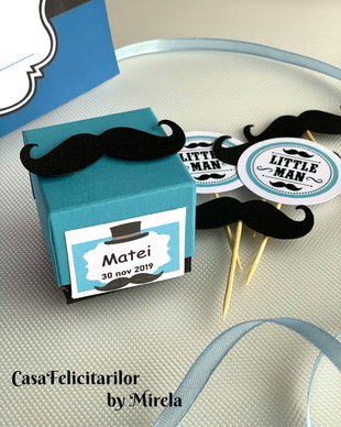 Cutie pentru marturiile de botez Little man