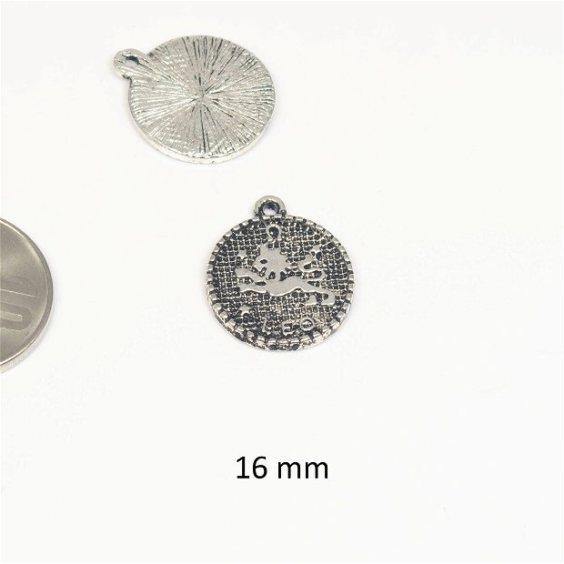 Charm zodie, din zamac, 16 mm, AD 356