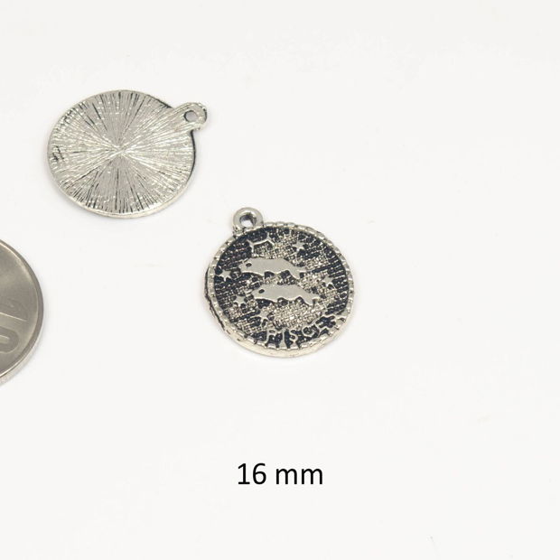 Charm zodie, din zamac, 16 mm, AD 358