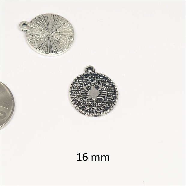 Charm zodie, din zamac, 16 mm, AD 359