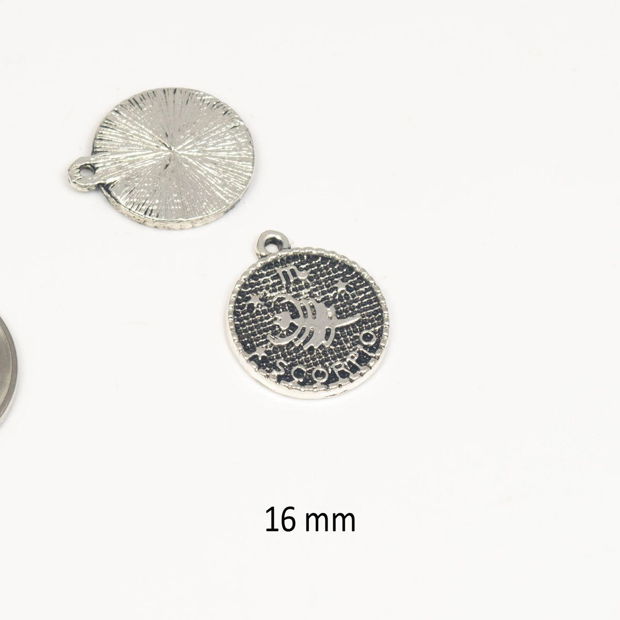 Charm zodie, din zamac, 16 mm, AD 361