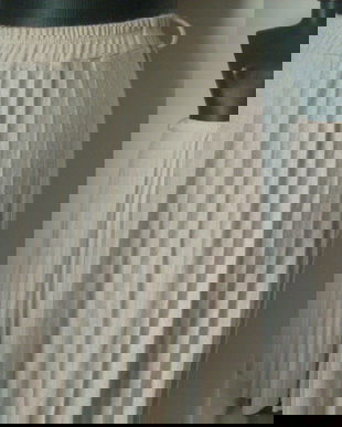 FUSTA LUNGA PLISEURI ROSE TIP LANA