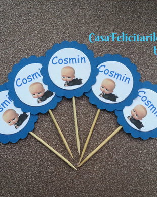 Toppers personalizat cu nume- tematica Baby boss