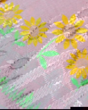 Perdeluța cu margarete brodate