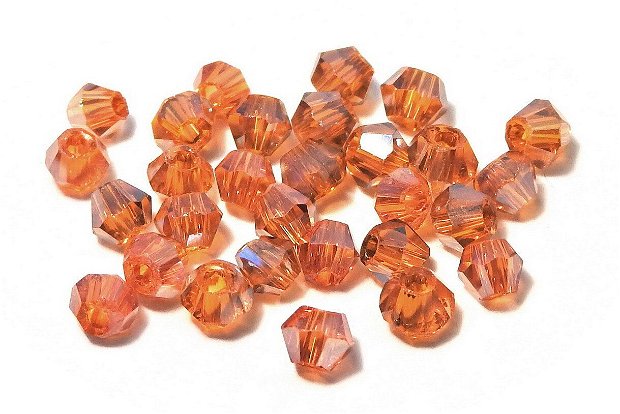 Cristale din sticla, biconice, 4 mm, OrangeRed-11