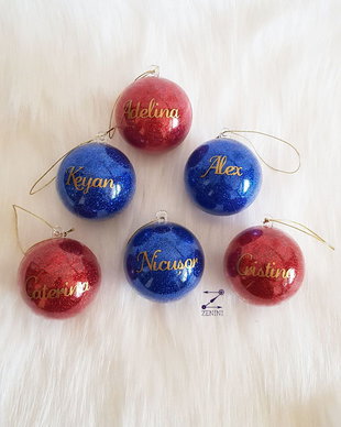 Glob cu nume, glob sclipici Craciun, ornament sclipici, ornament glitter, glob personalizat, ornament cu nume