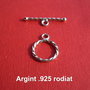 Inchizatoare toggle mare din argint .925 rodiat aprox 14x18.5 mm cu 26x6 mm