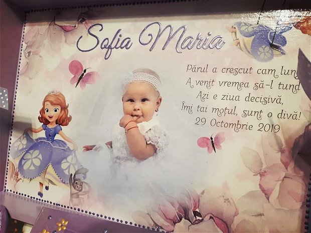Set pentru mot / prima aniversare cu tema Printesa Sofia si poza