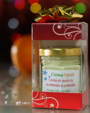 Crema de maini reparatoare cu portocala si scortisoara cu cutiuță cadou