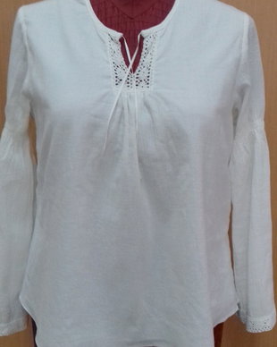 bluza din in alba