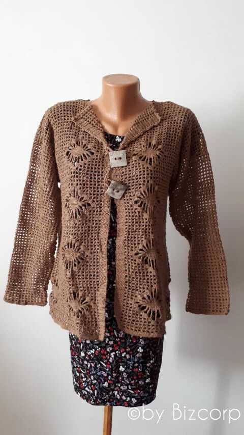 Cardigan crosetat dama, L - VANDUT