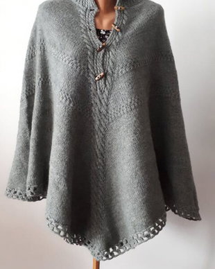 Poncho crosetat, XXL/XXXL