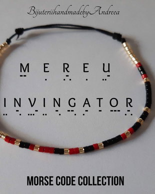 Bratara mesaj cod Morse MEREU INVINGATOR