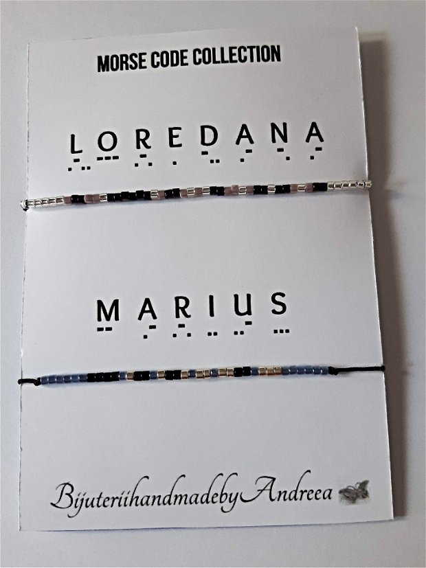 Set bratari reglabile Code Morse Collection LOREDANA/MARIUS