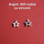 Steluta in 5 colturi cu cubic zirconia din argint .925 rodiat aprox 8.5x10 mm (cu anoul)