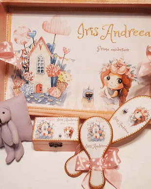 Set mot/prima aniversare cu tema zana si unicorn