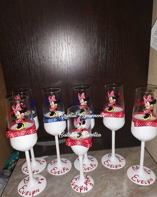 Pahare decorate botez