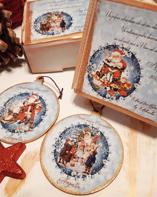 Decoratiune personalizata pentru Craciun, 10 cm