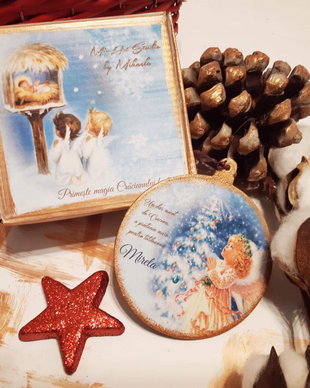Decoratiune personalizata pentru Craciun, 10 cm