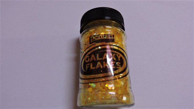 Fulgi decorative Galaxy Flakes- Pluto yellow