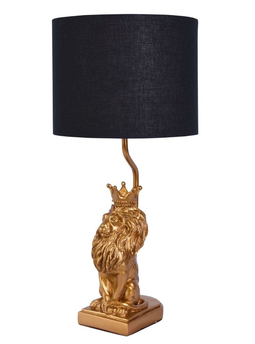 Lampa de masa cu un leu cu coronita