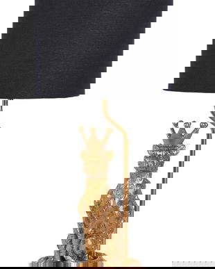 Lampa de masa  cu un leopard cu coronita