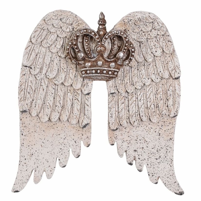 Set aripi din polystein cu o decoratiune cu coroana