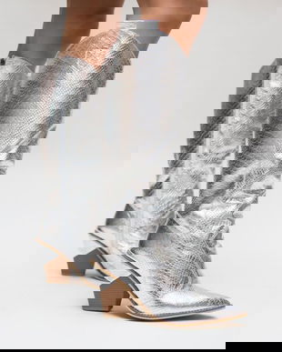 Cizme Karmin Argintii