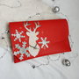 poseta plic handmade unicat din piele - Reindeer