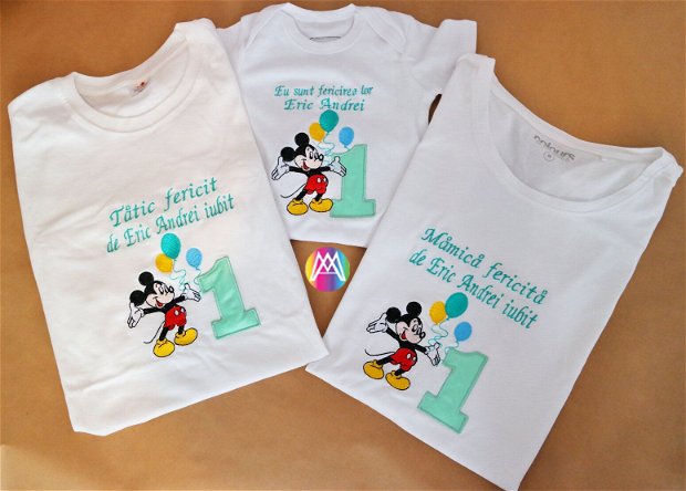 Set Tricouri aniversare cu Mickey Mouse