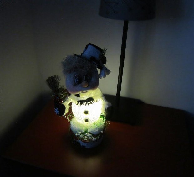 Decoratiune de Craciun cu LED-uri - Om de Zapada luminos