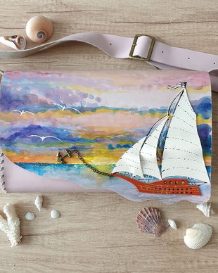 Geanta "Crossbody" handmade unicat- Sunset