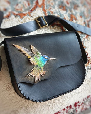 Geanta "Crossbody" handmade unicat- Colibri