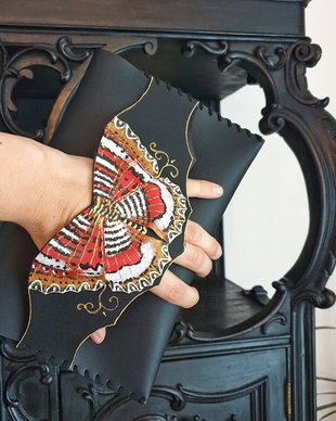 poseta plic handmade unicat din piele-Monarch