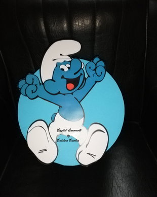 Cutie de dar botez Strunf / Cutie de bani botez Smurf