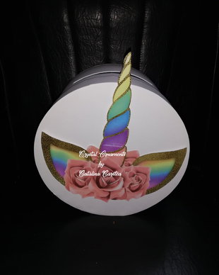Cutie de dar botez unicorn / cutie de bani botez Unicorn