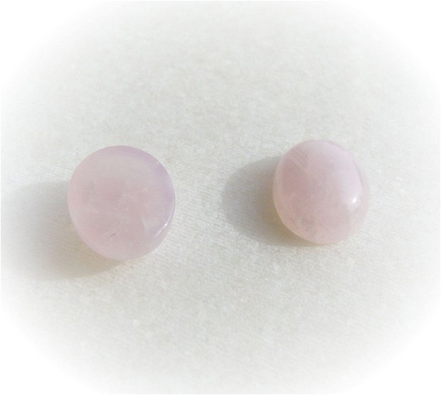 (2 bucati) Cabochon oval mic din cuart roz aprox 12x10x5 mm