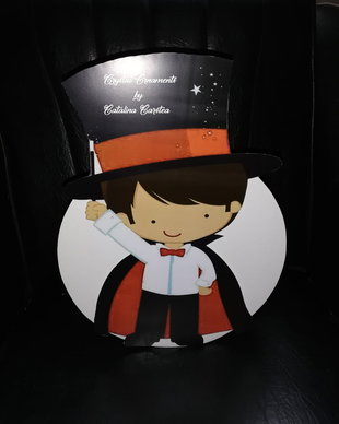 Cutie de dar botez / cutie de bani botez magician