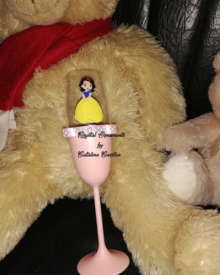 Pahare decorate botez Alba ca zapada