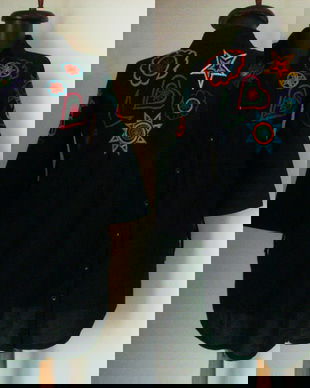 TUNICA BUMBAC NEGRU BRODERIE