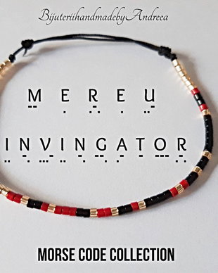 Bratara mesaj cod Morse MEREU INVINGATOR