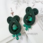 Cercei verzi soutache cu cristale