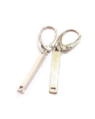 Cercei lungi bara din Argint 925 - CE747 - cadou romantic, cadou pentru ea, cercei chic, cadou iubita, cadou prietena, cercei cu inimioare, cercei inima