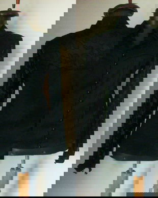 BLUZA NEAGRA CORSET SI VOAL 3D