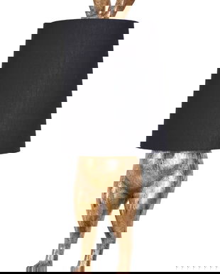 Lampa de podea cu un iepure auriu